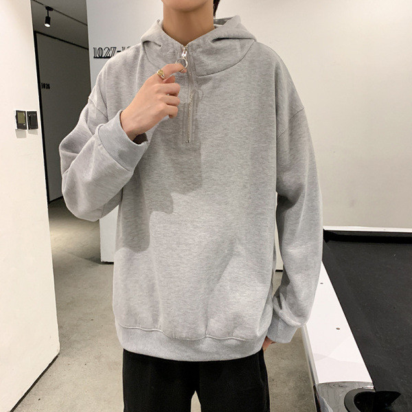 Sporta vīriešu sporta krekla plats modelis ar kapuci un rāvējslēdzēju