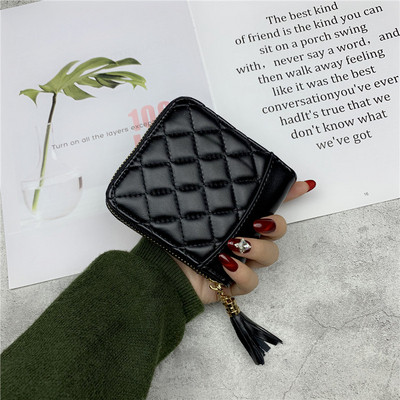 Väike nahast naiste rahakott luku ja tutiga