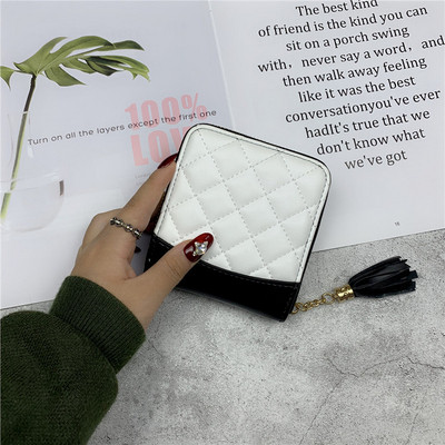 Väike nahast naiste rahakott luku ja tutiga