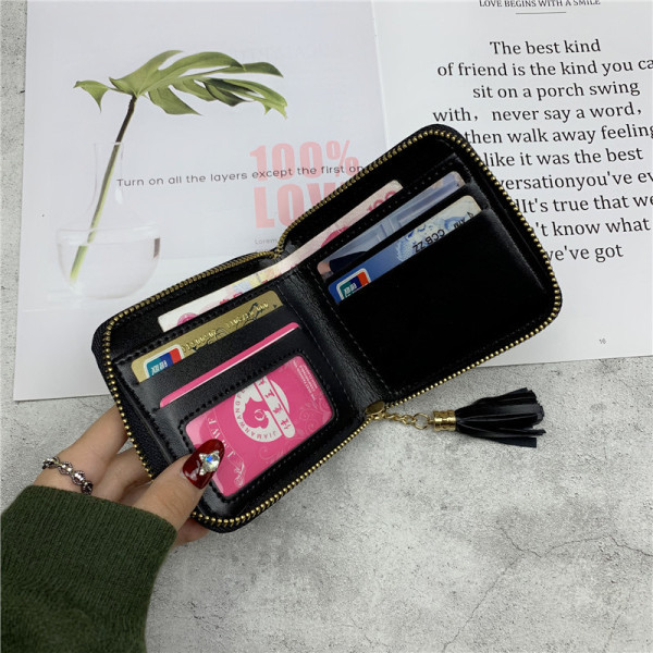 Väike nahast naiste rahakott luku ja tutiga