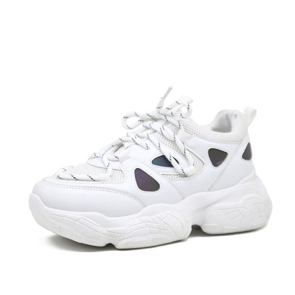 Καθημερινά γυναικεία παπούτσια με κορδόνια και έγχρωμη εκτύπωση