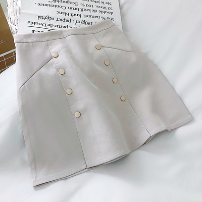 Μοντέρνα γυναικεία φούστα με ψηλή μέση με μεταλλικά στοιχεία