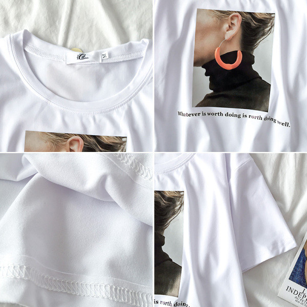 Ένα σύγχρονο γυναικείο μπλουζάκι με κορδόνι και κοντό μανίκι