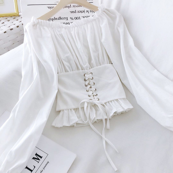 Moderns sieviešu krekls ar korseti