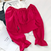 Moderna ženska košulja s dugim rukavima i gumbima