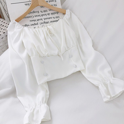 Moderna ženska košulja s dugim rukavima i gumbima