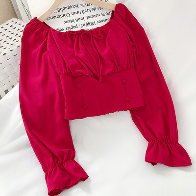 Moderna ženska košulja s dugim rukavima i gumbima