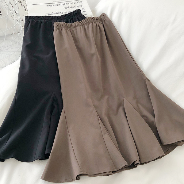 Retro női szabású szoknya elasztikus magas derékkal