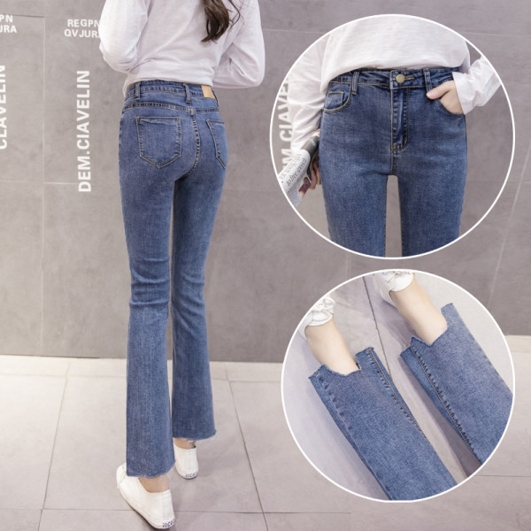 Καθημερινά γυναικεία τζιν με σκισμένα μοτίβα