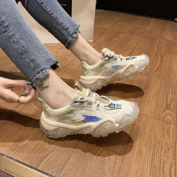 Laisvalaikiai moteriški sportbačiai su guminiu padu ir spalvotais kaklaraiščiais