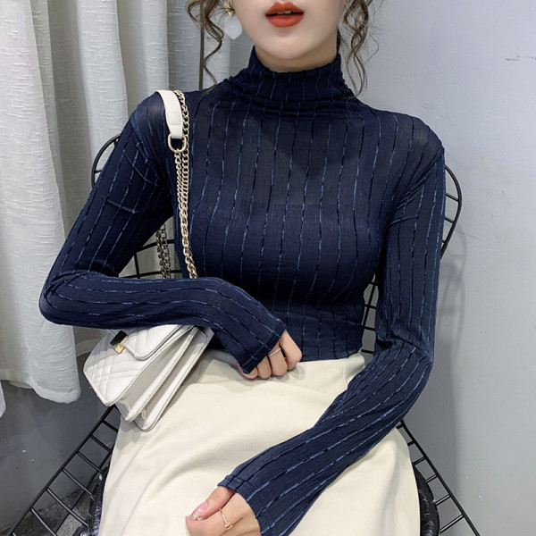 Ikdienas sieviešu blūze ar augstu apkakli