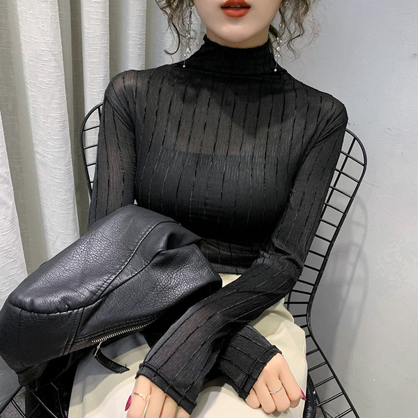 Ikdienas sieviešu blūze ar augstu apkakli