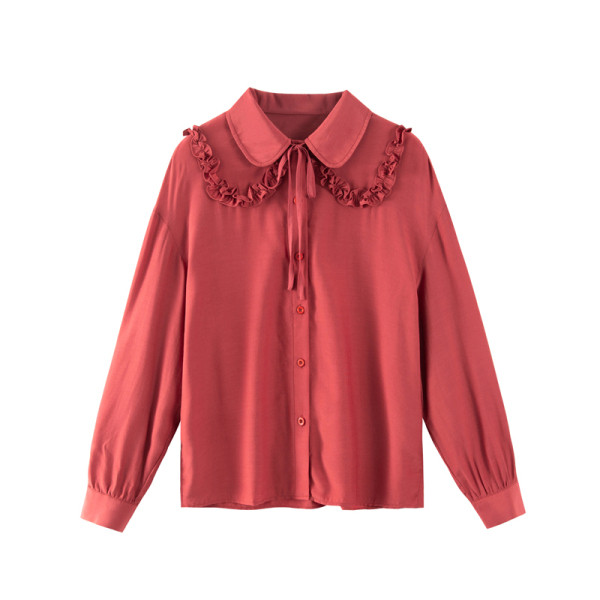 Casual γυναικείο πουκάμισο με κλασικό γιακά και κορδέλα