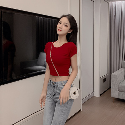 Alkalmi női blúz rövid ujjú, hátul megkötős