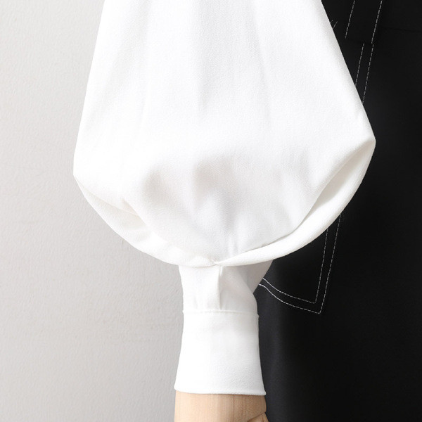 Cămașă elegantă de damă, cu guler cravată și mâneci largi