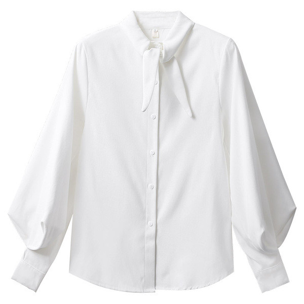 Cămașă elegantă de damă, cu guler cravată și mâneci largi