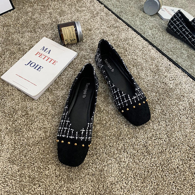 Pantofi casual dama cu talpa plate in alb-negru