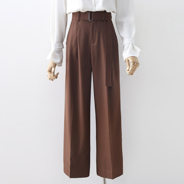 Κομψό γυναικείο παντελόνι  με ψηλή μέση και ζώνη