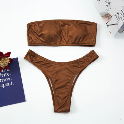 Κλασικό μοντέλο γυναικείο μαγιό μπικίνι με γυαλιστερό εφέ