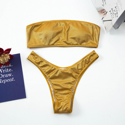 Κλασικό μοντέλο γυναικείο μαγιό μπικίνι με γυαλιστερό εφέ