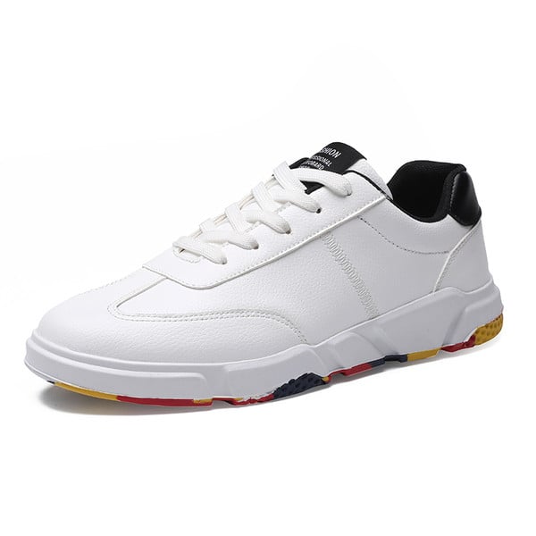 Modernas vīriešu kedas ar šņorēm un plakanu zoli no eko ādas