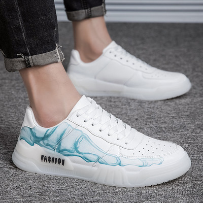 Casual αθλητικά ανδρικά παπούτσια οικολογικά δερμάτινα  με ίσια πέλματα και κορδόνια