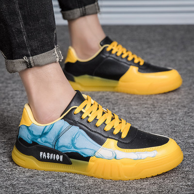 Casual αθλητικά ανδρικά παπούτσια οικολογικά δερμάτινα  με ίσια πέλματα και κορδόνια