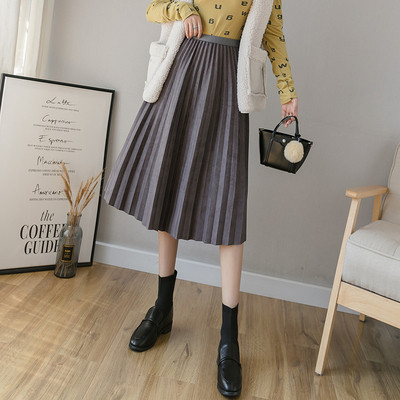 Πλισέ γυναικεία φούστα με ελαστική μέση