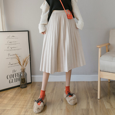 Πλισέ γυναικεία φούστα με ελαστική μέση