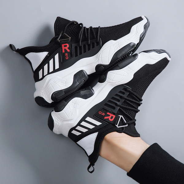 Maraton casual pentru bărbați, cu talpă înaltă și șireturi