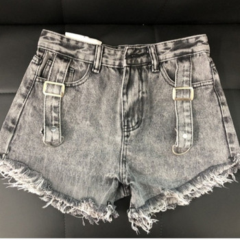 Casual shorts τζιν  με υψηλή μέση και τιράντες