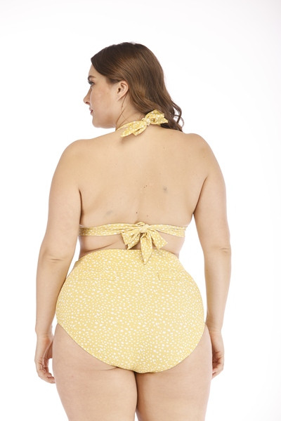 Μεγάλο μέγεθος γυναικείο μαγιό μπικίνι  με ντεκολτέ και δεσμούς V