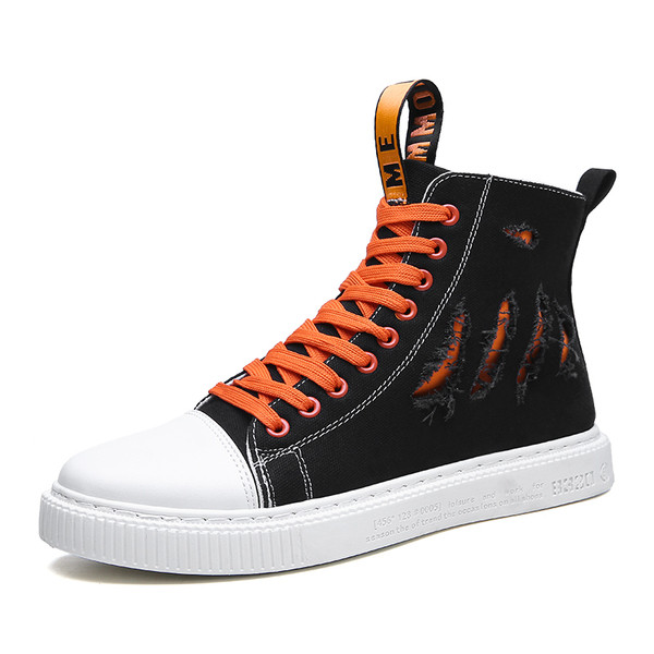 Vīriešu ikdienas kedas ar plakanu zoli un saplēstu motīvu