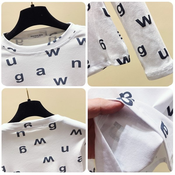 Καθημεινή γυναικεία μπλούζα με επιγραφή και στρογγυλό ντεκολτέ