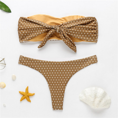 Γυναικείο μοντέρνο μαγιό πουά μπικίνι