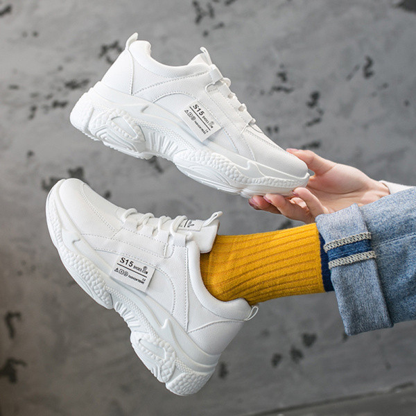 Jauns ikdienas sieviešu kedu modelis no eko ādas ar mežģīnēm un raupju zoli