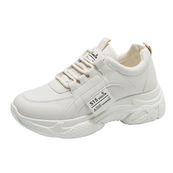 Jauns ikdienas sieviešu kedu modelis no eko ādas ar mežģīnēm un raupju zoli