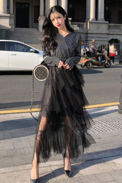 Γυναικεία φούστα από τούλι με ψηλή μέση