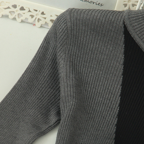 Rochie casual de dama cu guler inalt si maneci lungi