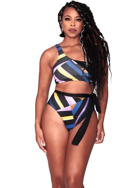 Μεγάλο μέγεθος χρωματιστό γυναικείομαγιό μπικίνι με κέντημα δαντέλας