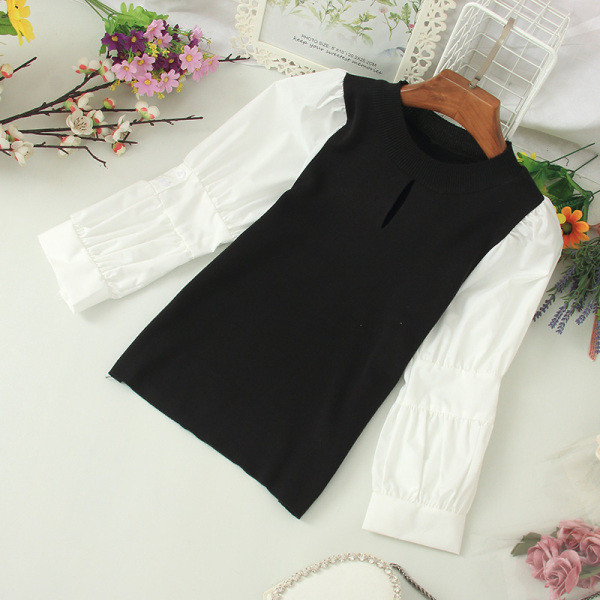 Sieviešu ikdienas blūze ar ovālu kakla izgriezumu un 3/4 piedurknēm