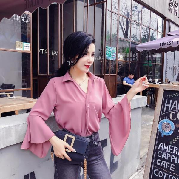 Stílusos női ing lótusz ujjal