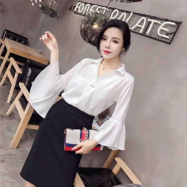 Stílusos női ing lótusz ujjal