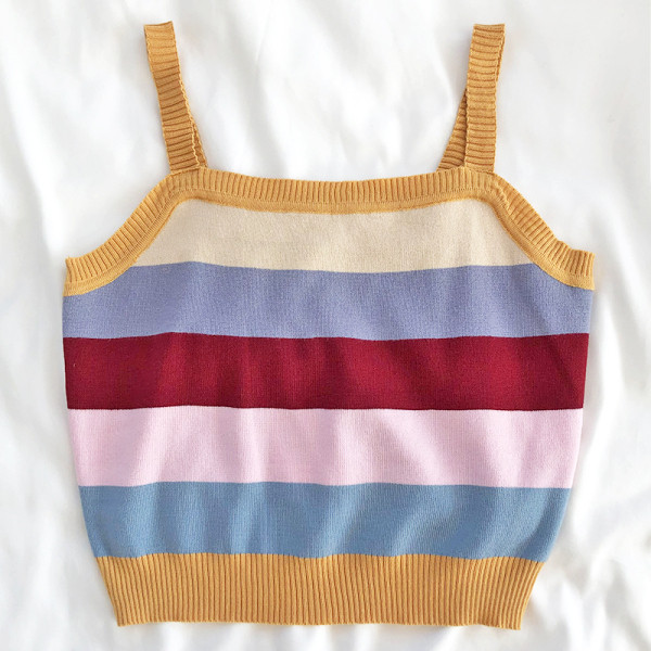 Įvairiaspalvis moteriškas dryžuotas apatinis trikotažas