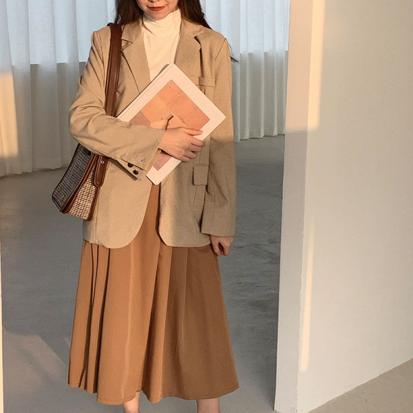 Retro sieviešu svārki ar elastīgu augstu vidukli un kabatām