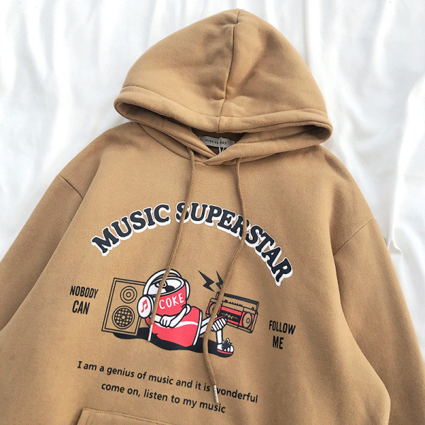 Καθημερινό γυναικείο φούτερ με εκτύπωση, κουκούλα και τσέπη