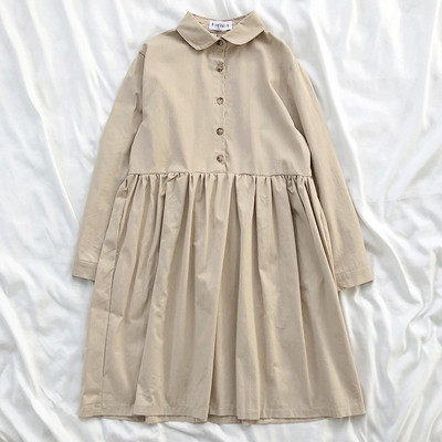 Ρέτρο στυλ γυναικείο φόρεμα με κλασικό γιακά και κουμπιά