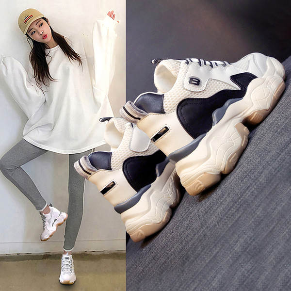 Γυναικεία αθλητικά παπούτσια με σκληρή και ψηλή σόλα κατάλληλα για  το καλοκαίρι