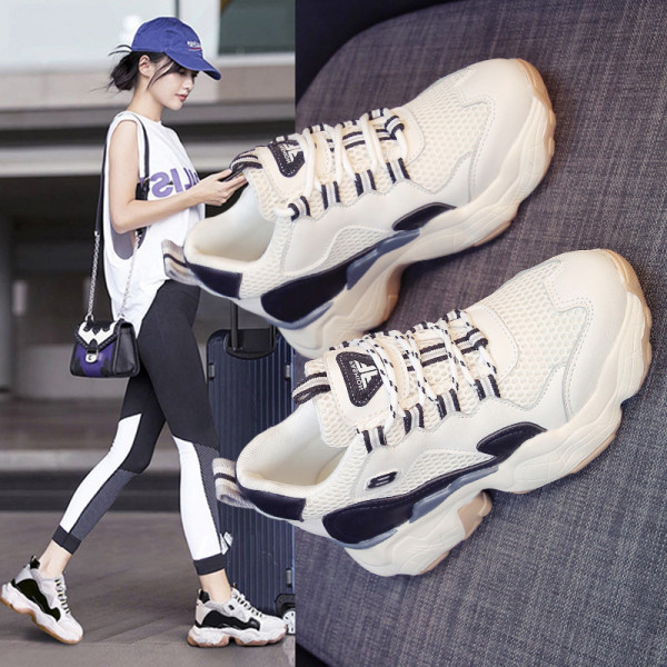 Γυναικεία αθλητικά παπούτσια με σκληρή και ψηλή σόλα κατάλληλα για  το καλοκαίρι