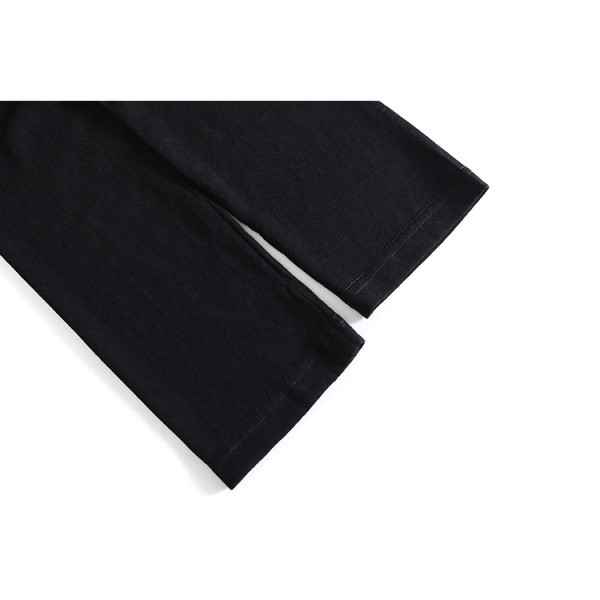 Sieviešu melna asimetriska blūze ar garām piedurknēm